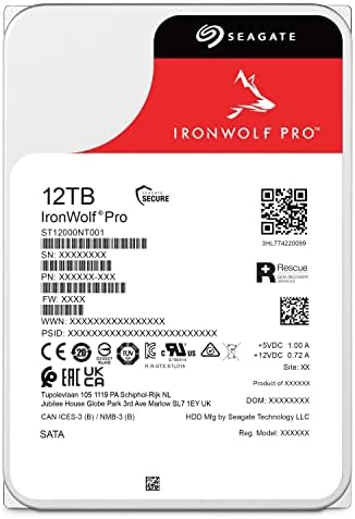 Seagate IronWolf Pro, 16 TB, Enterprise NAS Internal HDD –CMR 3.5 Inch, SATA 6 Gb/s, 7,200 RPM, 256 MB Cache for RAID Network Attached Storage (ST16000NT001)|B0B94PNF7P
