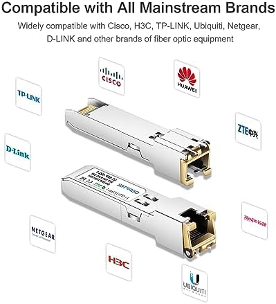 10GBASE-T SFP+ to RJ45 Transceiver, 10G Ethernet Copper Module, Optical SFP RJ 45 10Gb T Mini-GBIC Compatible with Cisco SFP-10G-T-S, Ubiquiti UF-RJ45-10G, Mikrotik, Supermicro, Fortinet, up to 30m|B07QXNQTXG