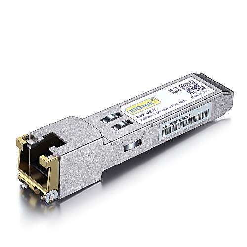 10Gtek 𝟭𝟬/𝟭𝟬𝟬/𝟭𝟬𝟬𝟬𝗕𝗮𝘀𝗲-𝗧 𝗖𝗼𝗽𝗽𝗲𝗿 𝗦𝗙𝗣, Auto-Negotiation SFP to RJ45 Mini-GBIC Transceiver or Cisco GLC-T(10/100/1000)/SFP-GE-T(10/100/1000) Pack of 2|B09NNMP934