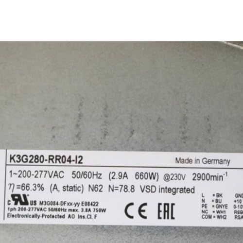 K3G280-RR04-I2 200-277V 2.9A 660W 2900RPM Cooling Fan 280mm