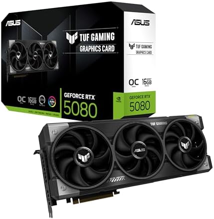 ASUS ROG Astral GeForce RTX™ 5080 OC Edition Gaming Graphics Card (PCIe® 5.0, 16GB GDDR7, HDMI®/DP 2.1, 3.8-Slot, 4-Fan Design, Axial-tech Fans, Patented Vapor Chamber, Phase-Change GPU Thermal pad)|B0DQSD7YQC