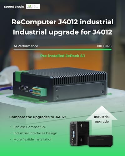 seeed studio NVIDIA Jetson Orin NX 16GB Edge AI Device - reComputer J4012, 4xUSB 3.2, M.2 Key E & Key M Slot, Pre-Installed Jetpack System with NVIDIA Jetpack on 128GB NVMe SSD|B0C88V4CB7