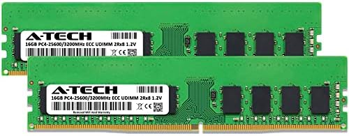 A-Tech Server 32GB Kit (2x16GB) DDR4 3200MHz PC4-25600 ECC UDIMM 2Rx8 Dual Rank 1.2V ECC Unbuffered DIMM 288-Pin Server & Workstation RAM Memory Upgrade Modules (A-Tech Enterprise Series)|B0BQ9NKVQF