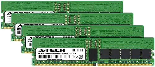 A-Tech 128GB Kit (4x32GB RAM for Dell PowerEdge HS5610, HS5620, R660, R6615, R760, R760xd2, R7615, R7625, R860, XE9640 | DDR5 4800MHz PC5-38400 EC8 RDIMM 2Rx8 ECC Registered Server Memory Upgrade
