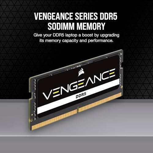 CORSAIR Vengeance SODIMM DDR5 RAM 32GB (1x32GB) 4800MHz CL40-40-40-77 1.1V Intel AMD Laptop Notebook Memory - Black (CMSX32GX5M1A4800C40)|B09XB3ZNHC