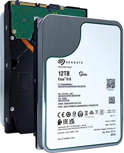 Seagate Exos X18 12TB 7200 RPM 512e/4Kn SATA 6Gb/s 256MB Cache 3.5-Inch Enterprise HDD (ST12000NM000J) (Renewed)|B0BNW797DN