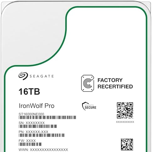 Seagate IronWolf 16TB SATA 256Mb 7200Rpm (Renewed)|B094PWBNSD