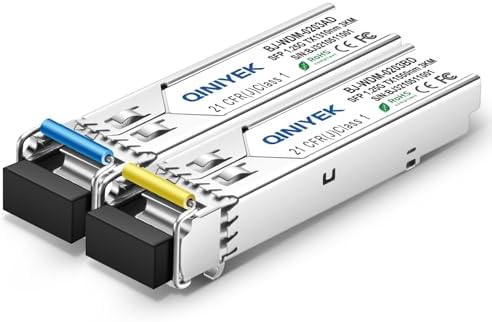 A Pair 10G BIDI SFP+ Single Mode Fiber Module, 10Gb SFP+ LC LR 1270nm 1330nm, Bidi Gbic for Cisco SFP-10G-BXD-I (1330nm-TX/1270nm-RX) / SFP-10G-BXU-I (1270nm-TX/1330nm-RX),10~20KM, with DOM|B0CYC6P6KF