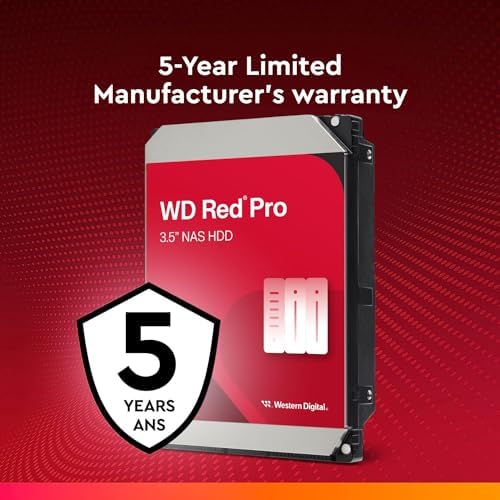 Western Digital 18TB WD Red Pro NAS Internal Hard Drive HDD - 7200 RPM, SATA 6 Gb/s, CMR, 512 MB Cache, 3.5" - WD181KFGX|B08K3TFM92