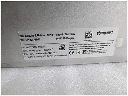 HRSTAR K3G280-RR03-H4 200/277V 2.0A 2550r/min Centrifugal Fan