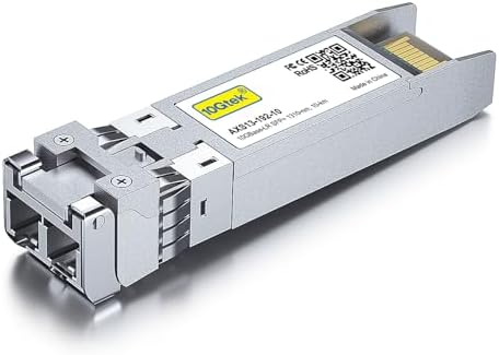 10Gtek 10GBase-LR SFP+ Transceiver, 10G 1310nm SMF SingleMode Fiber Optic Module, 10km, for Cisco SFP-10G-LR, Meraki MA-SFP-10GB-LR, Ubiquiti UniFi UF-SM-10G, Fortinet, Mikrotik, Netgear, Pack of 2|B08BP4M8LV