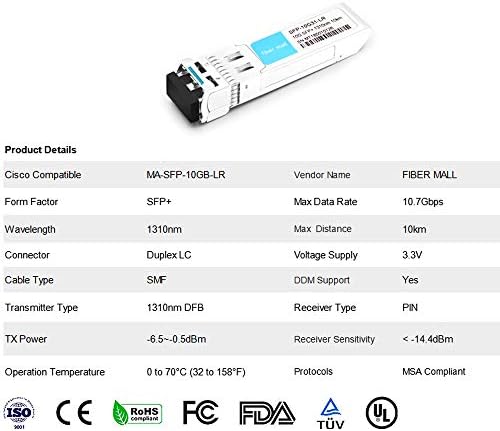 fiber mall SFP 10G SR for Palo Alto Networks PAN-SFP-Plus-SR 10GBASE-SR SFP+ 850nm 300m MMF DOM Transceiver Module|B08B1D81XZ