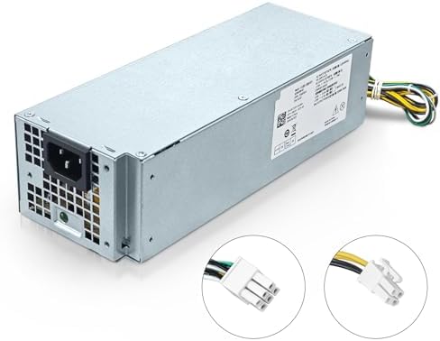 Upgraded H260EBM-00 260W Power Supply PSU Compatible with Dell Optiplex 3050 3060 3050M 5050 5060 7050 7060 7080 3080 5080 5090 7090 7080MT H7X3F H260EBM-00 Switching Power Supply,Connector: 6Pin+4Pin|B0DMW4VHT6
