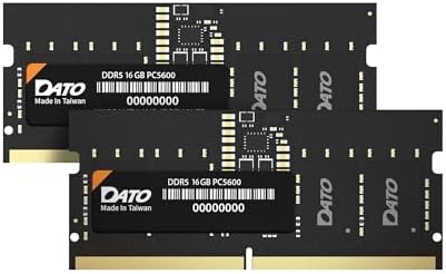 DATO DDR5 SODIMM 32GB Kit 16GBx2 Laptop RAM 5600MHz PC5-44800 CL46 1.1V 262-Pin Non-ECC unbuffered dimm, Notebook Memory Module|B0DWK7WBSM