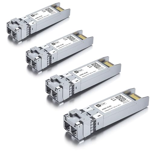 H!Fiber 10G Multimode SFP+ LC Module, 10GBase-SR Fiber Transceiver for Cisco SFP-10G-SR, Meraki MA-SFP-10GB-SR, Ubiquiti UniFi UF-MM-10G, Mikrotik, Netgear and More (MMF,850nm,300m,DDM)|B06XDV3ZYW