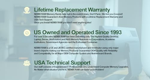 NEMIX RAM 64GB (2X32GB DDR4 2666MHZ PC4-21300 2Rx8 1.2V CL19 260-PIN Non-ECC SODIMM Laptop PC Memory KIT