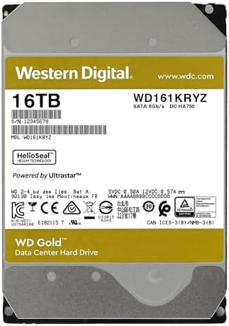 Western Digital 24TB WD Gold Enterprise Class SATA Internal Hard Drive HDD - 7200 RPM, SATA 6 Gb/s, 512 MB Cache, 3.5" - WD242KRYZ|B0DMB8BV8V
