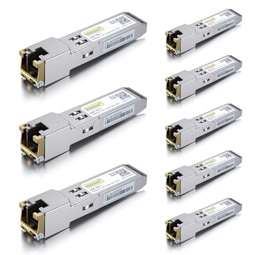 10Gtek 𝟭𝟬/𝟭𝟬𝟬/𝟭𝟬𝟬𝟬𝗕𝗮𝘀𝗲-𝗧 𝗖𝗼𝗽𝗽𝗲𝗿 𝗦𝗙𝗣, Auto-Negotiation SFP to RJ45 Mini-GBIC Transceiver or Cisco GLC-T(10/100/1000)/SFP-GE-T(10/100/1000) Pack of 2|B09NNMP934