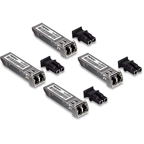 TRENDnet SFP Multi-Mode LC Module 4-Pack, TEG-MGBSX/4, Transmission Up to 550m (1804 Ft), Mini-GBIC, Hot Pluggable, IEEE 802.3z Gigabit Ethernet, Supports Up to 1.25 Gbps, Lifetime Protection|B08KBZN3C6