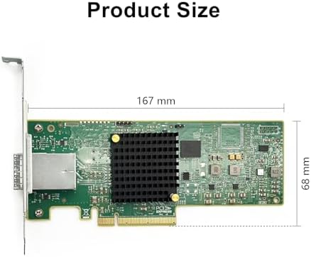 H!Fiber LSI SAS 9211-8i RAID Controller Card, 6Gb/s Internal SAS/SATA HBA Card, LSI 2008 Chip, PCI Express 2.0 X8, 2X SFF-8087 Ports|B0BKQDJLZ9