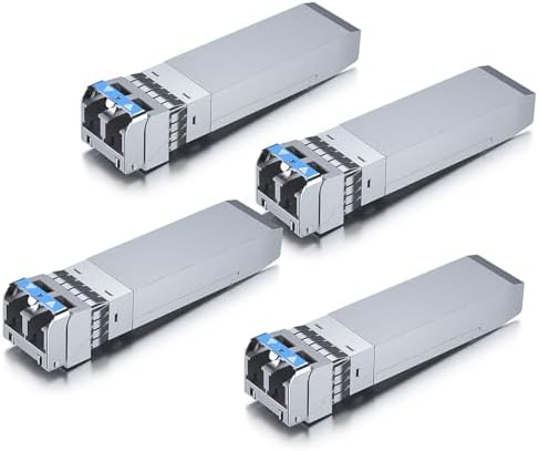10GTEK 10GBase-SR SFP+ LC Transceiver, 10G 850nm Multimode SFP Module, up to 300 Meters, for Cisco SFP-10G-SR, Meraki MA-SFP-10GB-SR, Ubiquiti UniFi UF-MM-10G, Fortinet, TP-Link and More, Pack of 2|B08BP55663