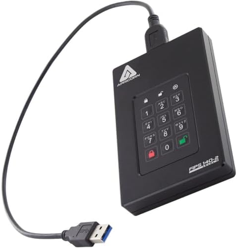 Apricorn 2TB Aegis Fortress L3- FIPS Level 3 Validated USB 3.0 Hardware Encrypted Portable Drive (AFL3-2TB) , black|B07M945LPN