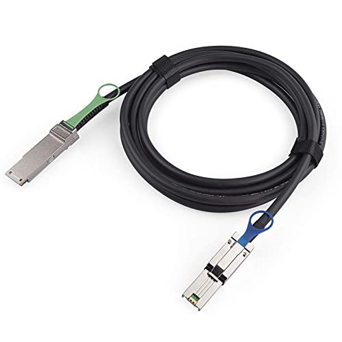 10Gtek QSFP (SFF-8436) to SFF-8088 DDR Hybrid Mini SAS Cable, External Copper SAS Cable for NetApp DS4243 DS4246 DS2246, 100-Ohm, 0.5-m(1.6ft)|B07Y4ZKQJB