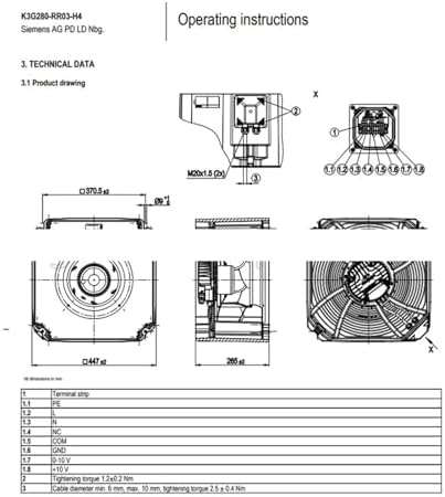 K3G280-RR03-H4 1-200-277V 50/60Hz 2.0A 460W Single Fan R3G280-RR03-H1 Fan