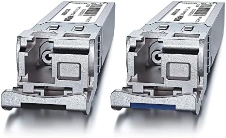 10Gtek 10GBase-LR SFP+ Transceiver, 10G 1310nm SMF SingleMode Fiber Optic Module, 10km, for Cisco SFP-10G-LR, Meraki MA-SFP-10GB-LR, Ubiquiti UniFi UF-SM-10G, Fortinet, Mikrotik, Netgear, Pack of 2|B08BP4M8LV