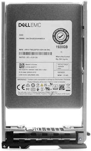 Dell 1.92TB SATA 6Gb/s 3D TLC 2.5in PowerEdge Enterprise Mixed-Use SSD for: R630, R730, R730xd, R620, R830, R720, R720xd, R610, R710, R720, R920, R210, R410, R710, R815 400-BDVR G13 (Renewed)|B0G633YN4C