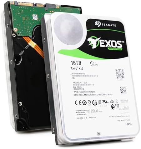 Seagate 16TB HDD Exos X16 7200 RPM 512e/4Kn SATA 6Gb/s 256MB Cache 3.5-Inch Enterprise Hard Drive (ST16000NM001G) (Renewed)|B08JYQKVJP