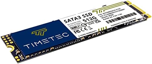 Timetec 512GB SSD 3D NAND SATA III 6Gb/s M.2 2280 NGFF 256TBW Read Speed Up to 550MB/s SLC Cache Performance Boost Internal Solid State Drive for PC Computer Laptop and Desktop (512GB