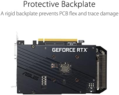 ASUS Dual NVIDIA GeForce RTX 3050 6GB OC Edition Gaming Graphics Card - PCIe 4.0, 6GB GDDR6 Memory, HDMI 2.1, DisplayPort 1.4a, 2-Slot Design, Axial-tech Fan Design, 0dB Technology, Steel Bracket|B0CVCG2VPK