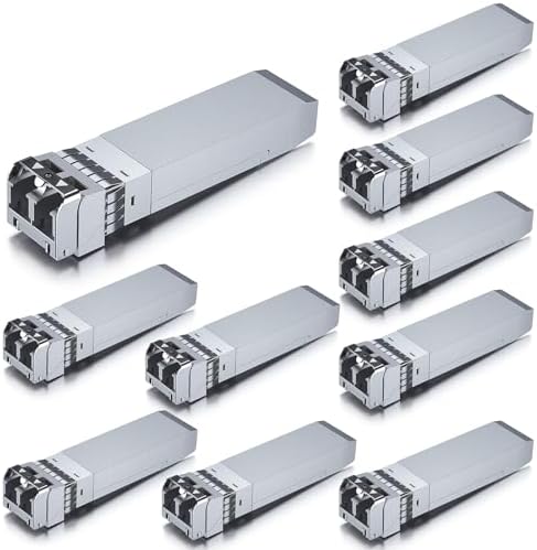 10Gtek 10GBase-LR SFP+ Transceiver, 10G 1310nm SMF SingleMode Fiber Optic Module, 10km, for Cisco SFP-10G-LR, Meraki MA-SFP-10GB-LR, Ubiquiti UniFi UF-SM-10G, Fortinet, Mikrotik, Netgear, Pack of 2|B08BP4M8LV