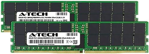 A-Tech 128GB Kit (2x64GB RAM for Dell PowerEdge C6620, MX760c, R660xs, R6625, R760xa, R760xs, R960, T560, XE8640, XE9680 | DDR5 4800MHz PC5-38400 EC8 RDIMM 2Rx4 ECC Registered Server Memory Upgrade