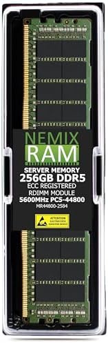 NEMIX RAM 256GB (1X256GB DDR5 5600MHZ PC5-44800 CL46 8Rx4 1.1V 288-PIN ECC RDIMM Registered Server Memory Compatible with Dell PowerEdge R760 Rack Server