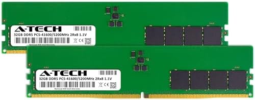 A-Tech 32GB DDR5 4800MHz PC5-38400 CL40 UDIMM 2Rx8 Dual Rank 1.1V Non-ECC Unbuffered DIMM 288-Pin Desktop PC/Computer RAM Memory Upgrade Module|B0B17JW787