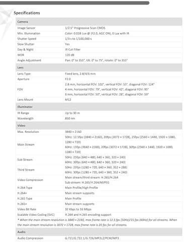 DS-2CD2183G2-I 4K 8MP AcuSense Vandal Fixed Dome POE IP Camera Outdoor, 2.8mm Wide Angle, 3-Axis, WDR, IP67, IK10|B0FND643B6