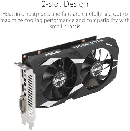 ASUS Dual NVIDIA GeForce RTX 3050 6GB OC Edition Gaming Graphics Card - PCIe 4.0, 6GB GDDR6 Memory, HDMI 2.1, DisplayPort 1.4a, 2-Slot Design, Axial-tech Fan Design, 0dB Technology, Steel Bracket|B0CVCG2VPK