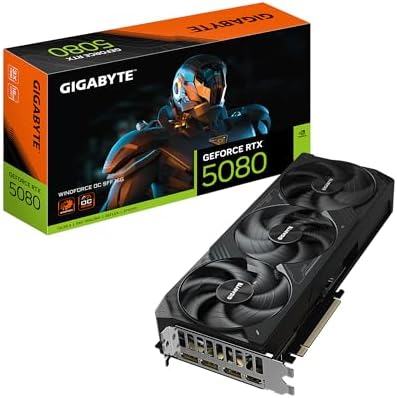 GIGABYTE GeForce RTX 5080 Gaming OC 16G Graphics Card, WINDFORCE Cooling System, 16GB 256-bit GDDR7, GV-N5080GAMING OC-16GD Video Card|B0DS2R6948