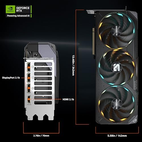 GIGABYTE GeForce RTX 5080 Gaming OC 16G Graphics Card, WINDFORCE Cooling System, 16GB 256-bit GDDR7, GV-N5080GAMING OC-16GD Video Card|B0DS2R6948