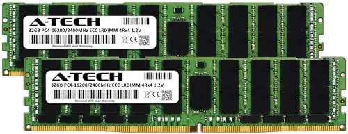 A-Tech 64GB Kit (2x32GB) DDR4 2400MHz PC4-19200 ECC LRDIMM 4Rx4 Quad Rank 1.2V Load Reduced DIMM 288-Pin Server RAM Memory Upgrade Modules (A-Tech Enterprise Series)|B0BPN3X471