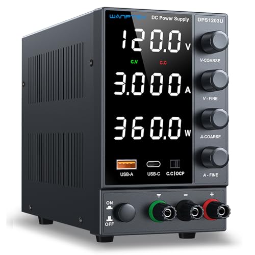 DC Power Supply Variable 0-30V 0-10A, Adjustable Switching Regulated Bench Power Supplies with Encoder Coarse & Fine Knob, 3.6A USB & Type-C Quick-Charge, OCP Overcurrent Protection