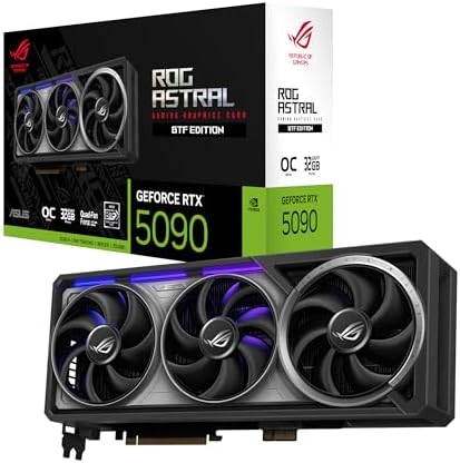 ASUS ROG Astral GeForce RTX 5090 White OC Edition Gaming Graphics Card (PCIe 5.0, 32GB GDDR7, HDMI/DP 2.1, 3.8-slot, 4fan design, Axial-tech fans, patented vapor chamber, Phase-change GPU thermal pad)|B0FJQNQ8M7
