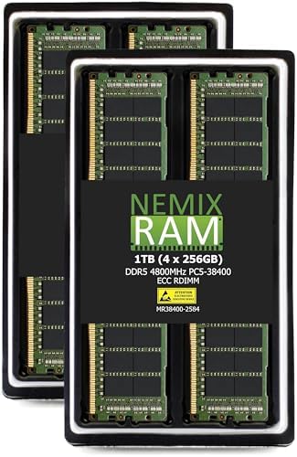NEMIX RAM 64GB (2X32GB DDR5 4800MHZ PC5-38400 2Rx8 1.1V CL40 288-PIN ECC RDIMM Registered Server Memory KIT Compatible with Dell PowerEdge R760 Rack Server