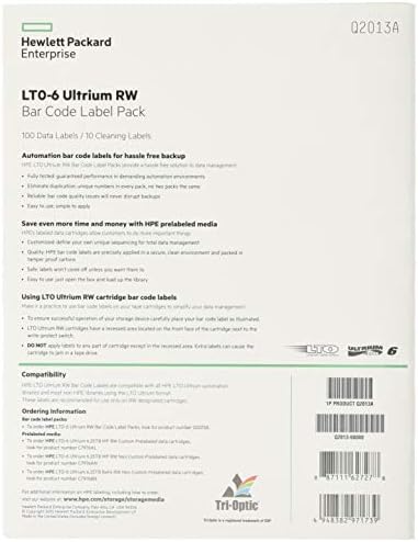 HP LTO-6 ULTRIUM RW BAR Code Label Pack