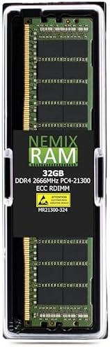 NEMIX RAM 128GB (8X16GB DDR4 2666MHZ PC4-21300 2Rx8 1.2V CL19 288-PIN ECC RDIMM Registered Server Memory KIT Compatible with Dell PowerEdge XR2 Rack Server