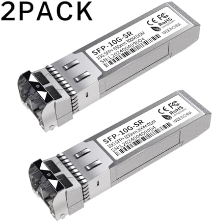 4Pack 10G SFP+ LC Module, 10GBase-SR Multi-Mode Ethernet Transceiver, 850nm MMF up to 400m – Compatible with Cisco, Meraki, Ubiquiti, Mikrotik, Netgear, HPE, TP-Link, Aruba and More|B0D4DGXCGN