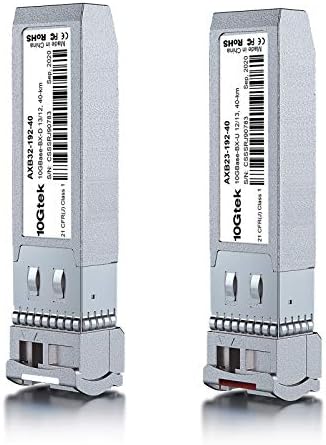 10Gtek 10GBase-LR SFP+ Transceiver, 10G 1310nm SMF SingleMode Fiber Optic Module, 10km, for Cisco SFP-10G-LR, Meraki MA-SFP-10GB-LR, Ubiquiti UniFi UF-SM-10G, Fortinet, Mikrotik, Netgear, Pack of 2|B08BP4M8LV