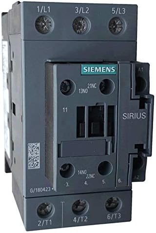 SIEMENS 3RT2035-1AP60 Power CONTACTOR, 3 Phase, 3 Pole, 41 AMP, 18.5 KW / 400 V, 220 VAC (50 HZ / 240 VAC (60 HZ, Auxiliary Contacts: 1 NO + 1 NC, Screw Terminal, Size: S2